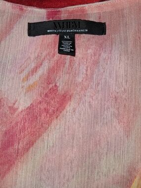 White House Black Market Pink Watercolor Top